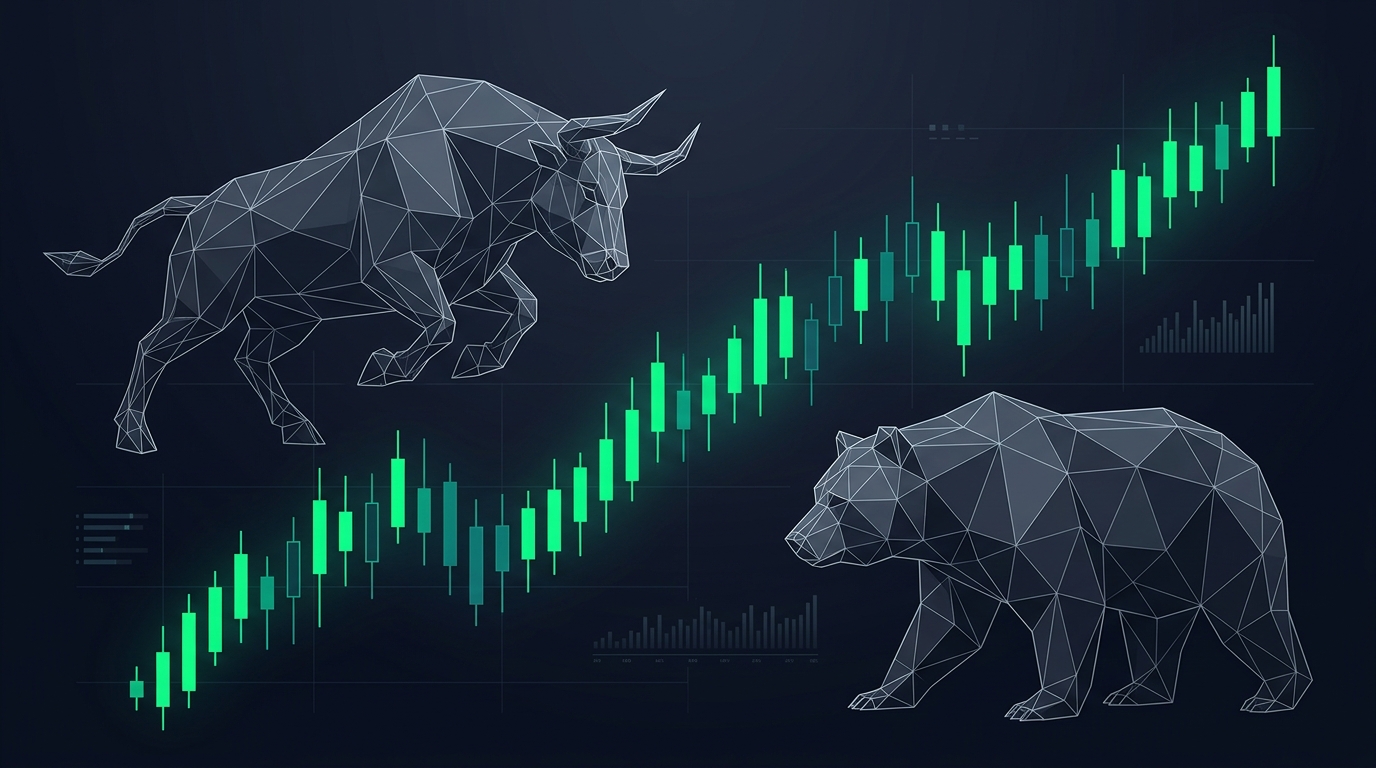 Crucible Low-Poly Geometric Bull and Bear Vector Architecture